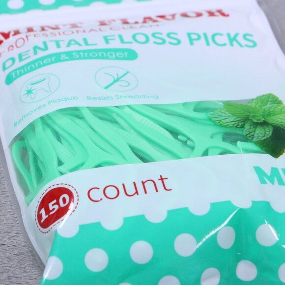 150 Count Mint Dental Floss Picks Thinner & Stronger Professional Clean 1 Pack - Picture 10 of 10